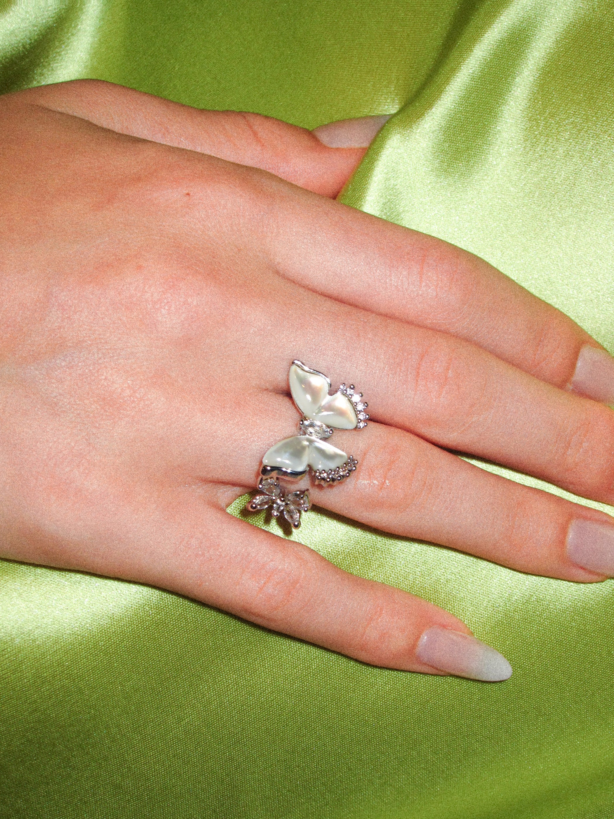 Shell Butterfly Open Ring - booneealus