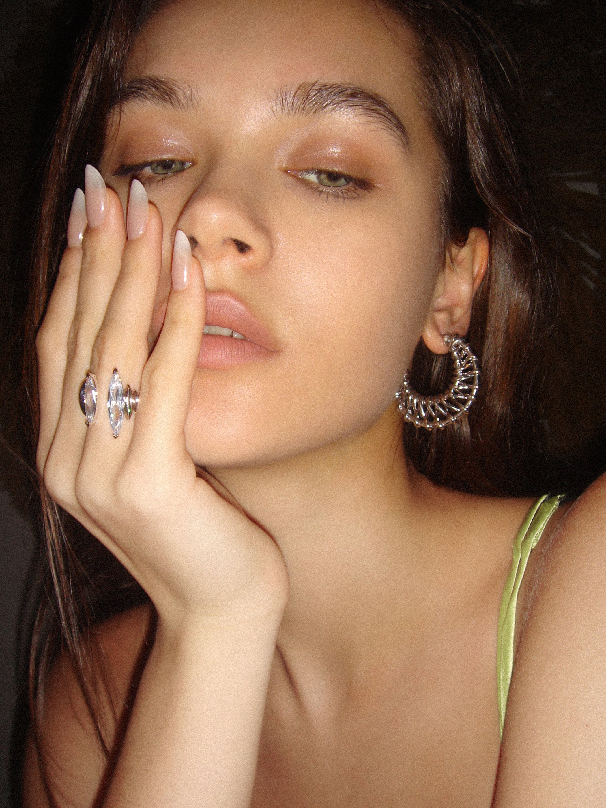 Horse Eye Zirconia Crown Open Ring - booneealus