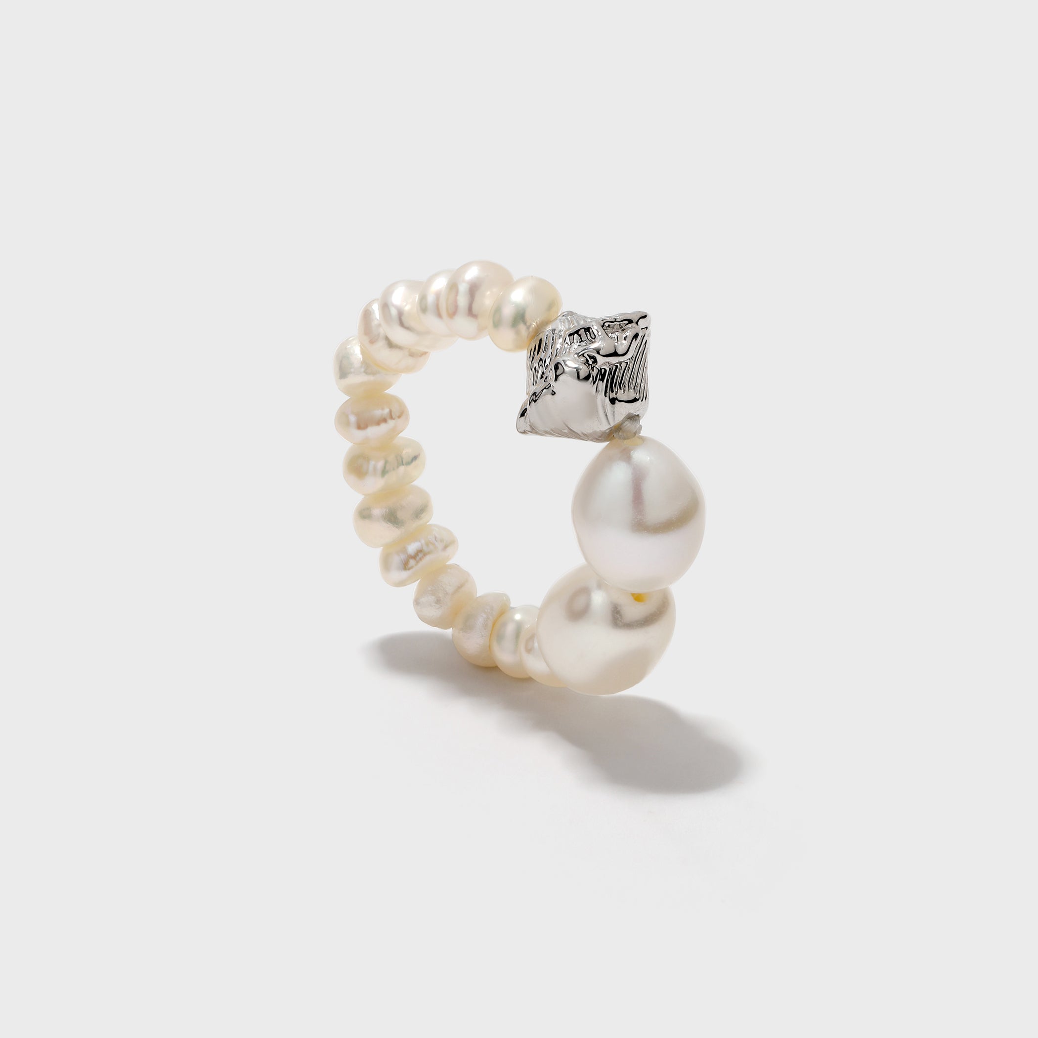 Freshwater Pearl Metal Elastic Ring