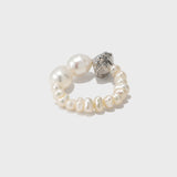 Freshwater Pearl Metal Elastic Ring