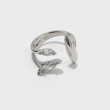 Horse Eye Zirconia Open Ring