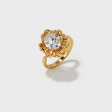 Braided Button-Shaped Zirconia Open Ring